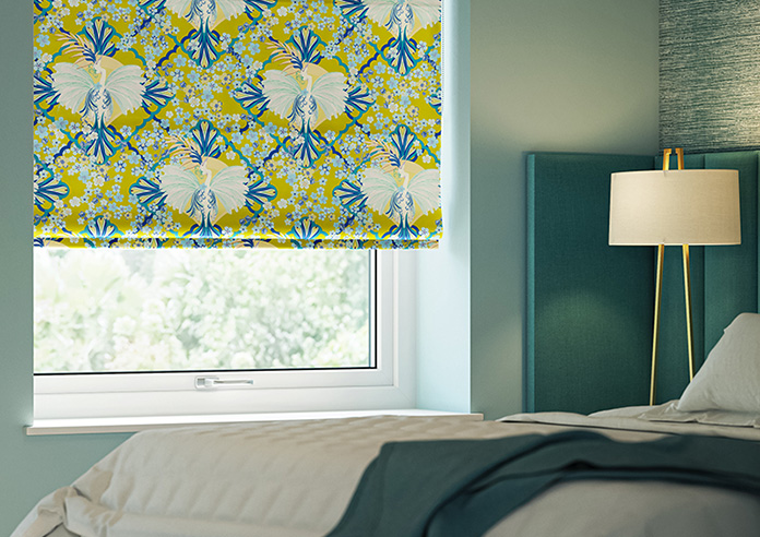 Faded Glamour, China Blue Chartreuse - Roman Blind - Image 5